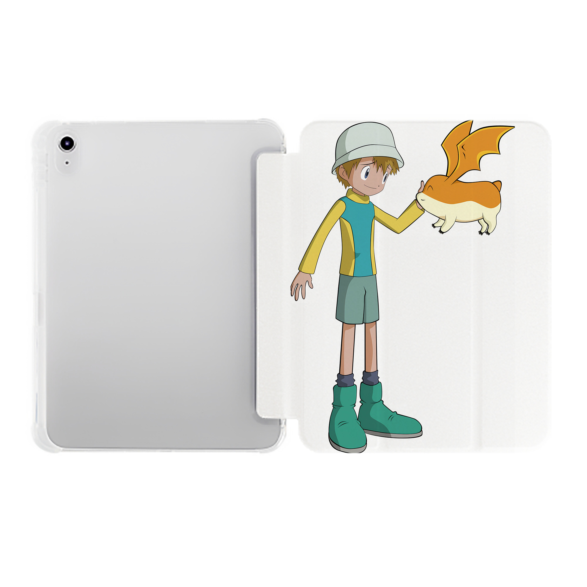 （画像用） Digimon デジタルモンスター/デジモン IPad ケース ペン収納付き 三つ折りスタンド PUレザー×シリコン 対応機種9.5/10.5/10.9インチ